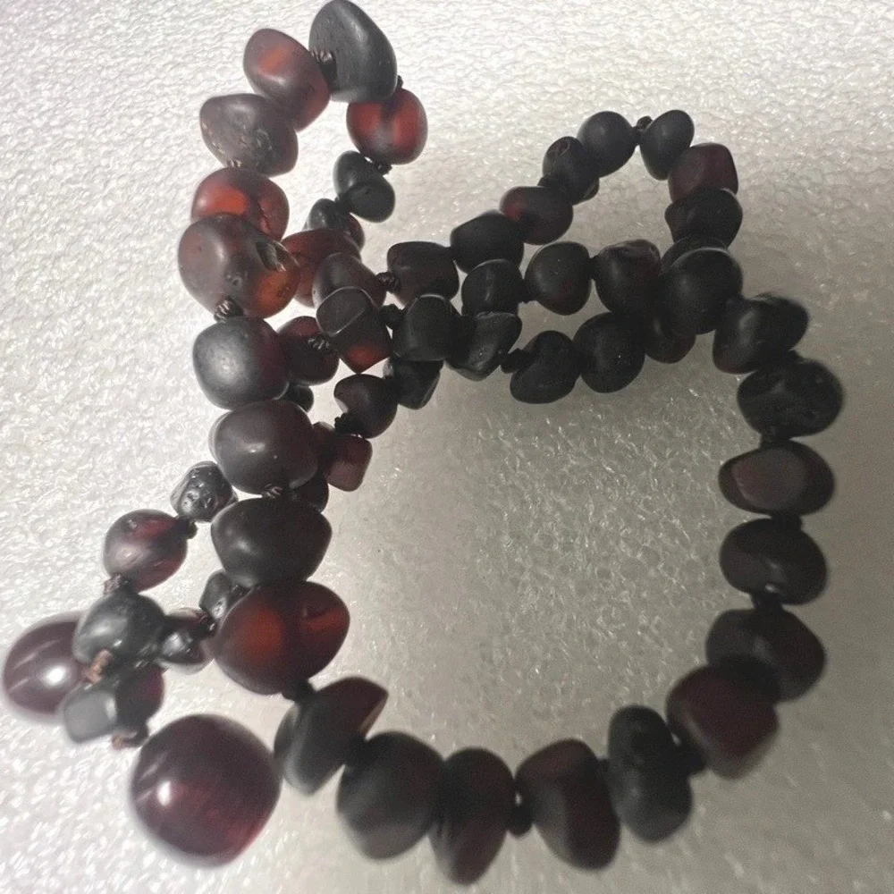 Vintage Cherry Amber Necklace Baby Natural Knotted Barrel Clasp COA 10